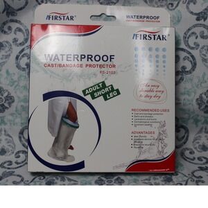 NEW Firstar Waterproof Cast/Bandage Protector-Adult Short Leg‎